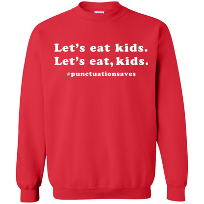 Funny Teacher T-shirt Let_s Eat Kids Punctuation Saves Red