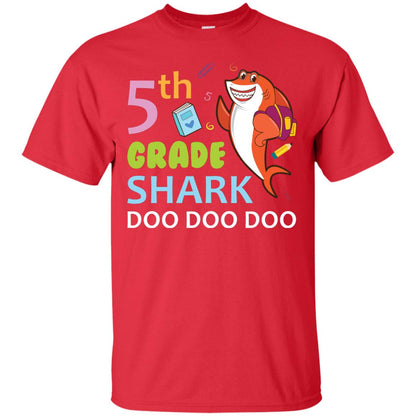 5th Grade Shark Doo Doo Doo Back To School T-shirt Red