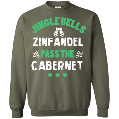 Christmas T-Shirt Jingle Bells Zinfandel Pass The Cabernet Military Green