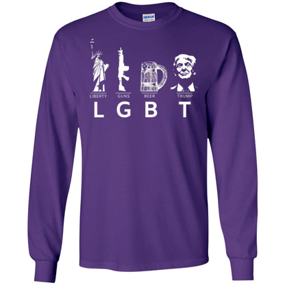Lgbt T-shirt Liberty Guns Beer Trump Purple