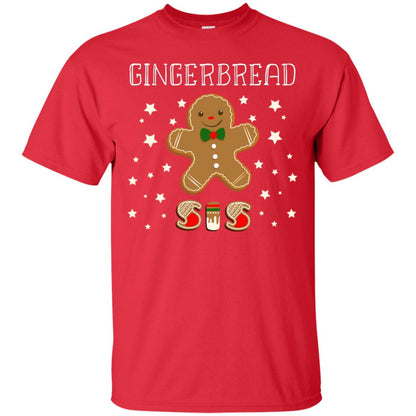 Gingerbread Sister X-mas Gift Family Shirt For Girls Red