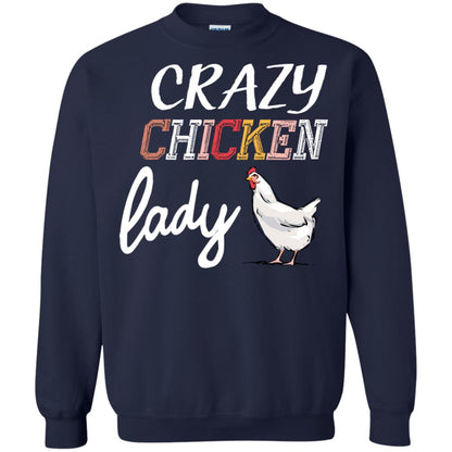 Crazy Chicken Lady Chicken Shirt For Girls Womens Navy