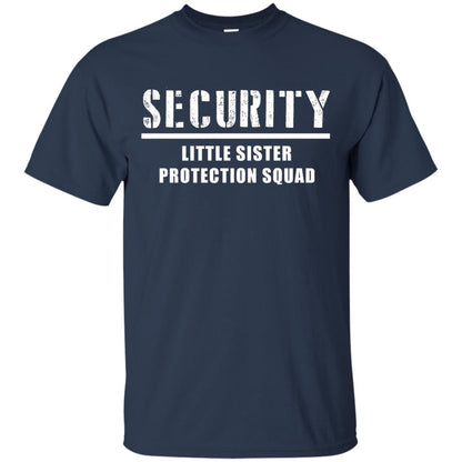 Security Little Sister Protection Squad Big Brother T-shirt Navy