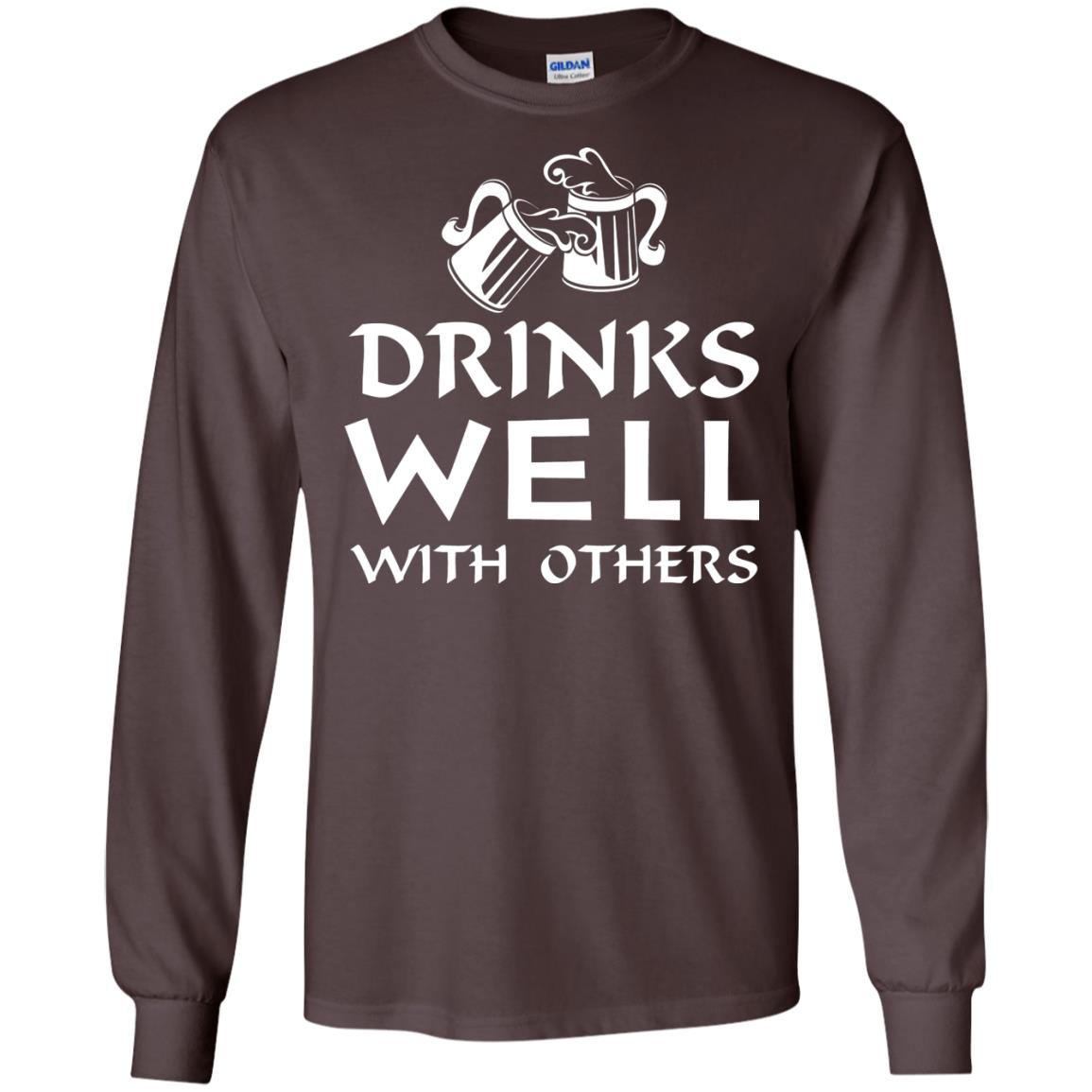 Drinks Well With Others St. Patrick_s Day T-shirt Dark Chocolate