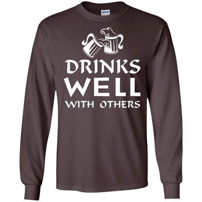 Drinks Well With Others St. Patrick_s Day T-shirt Dark Chocolate