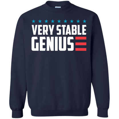 Funny Political T-shirt Very Stable Genius Navy