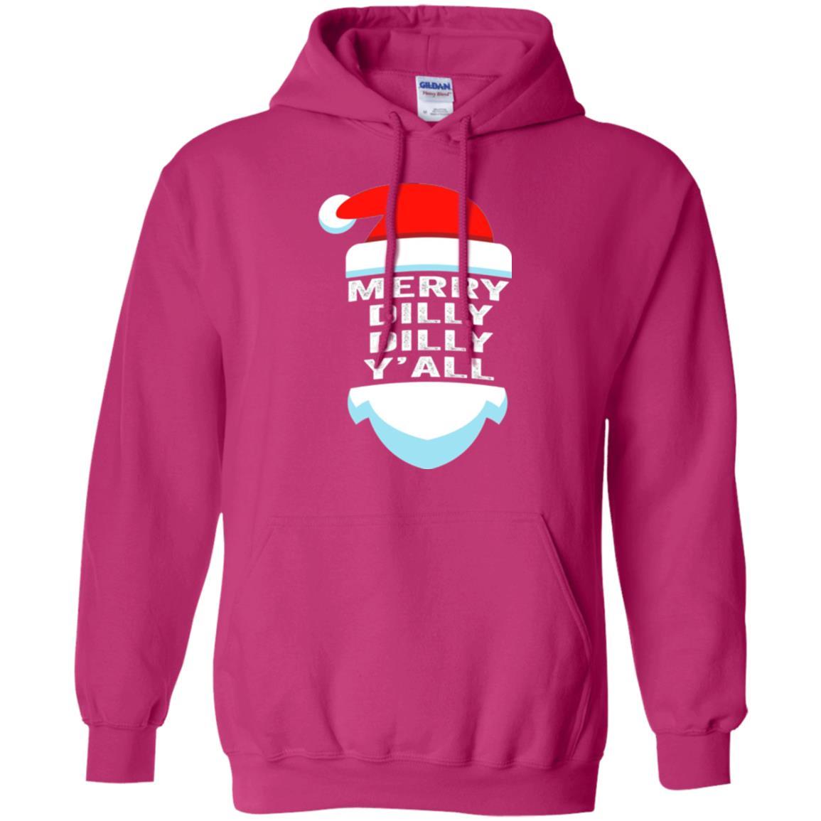 Christmas T-shirt Dilly Dilly Yall Santa Hat Christmas T-shirt Heliconia