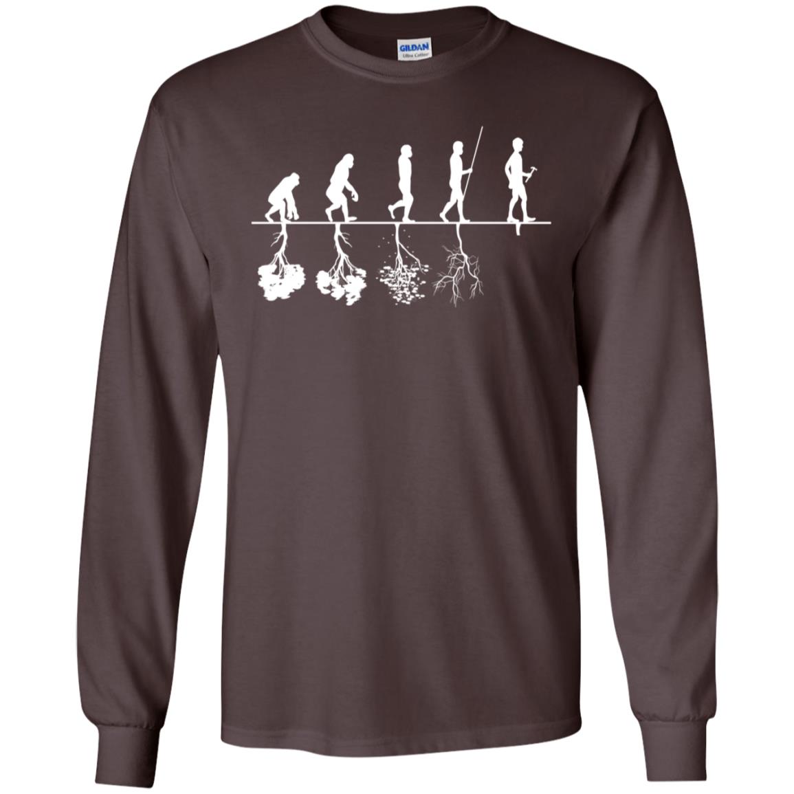 Evolution Tree Of Human Life Thinking Save Environment Shirt Dark Chocolate