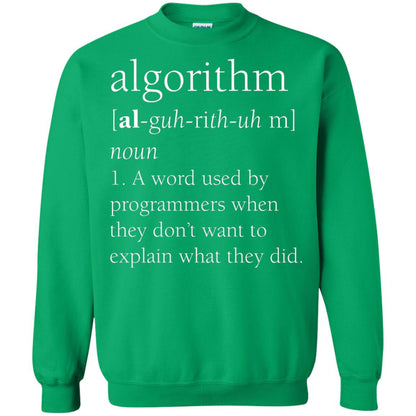 Funny Computer Programmer Algorithm Definition Gift T-shirt Irish Green