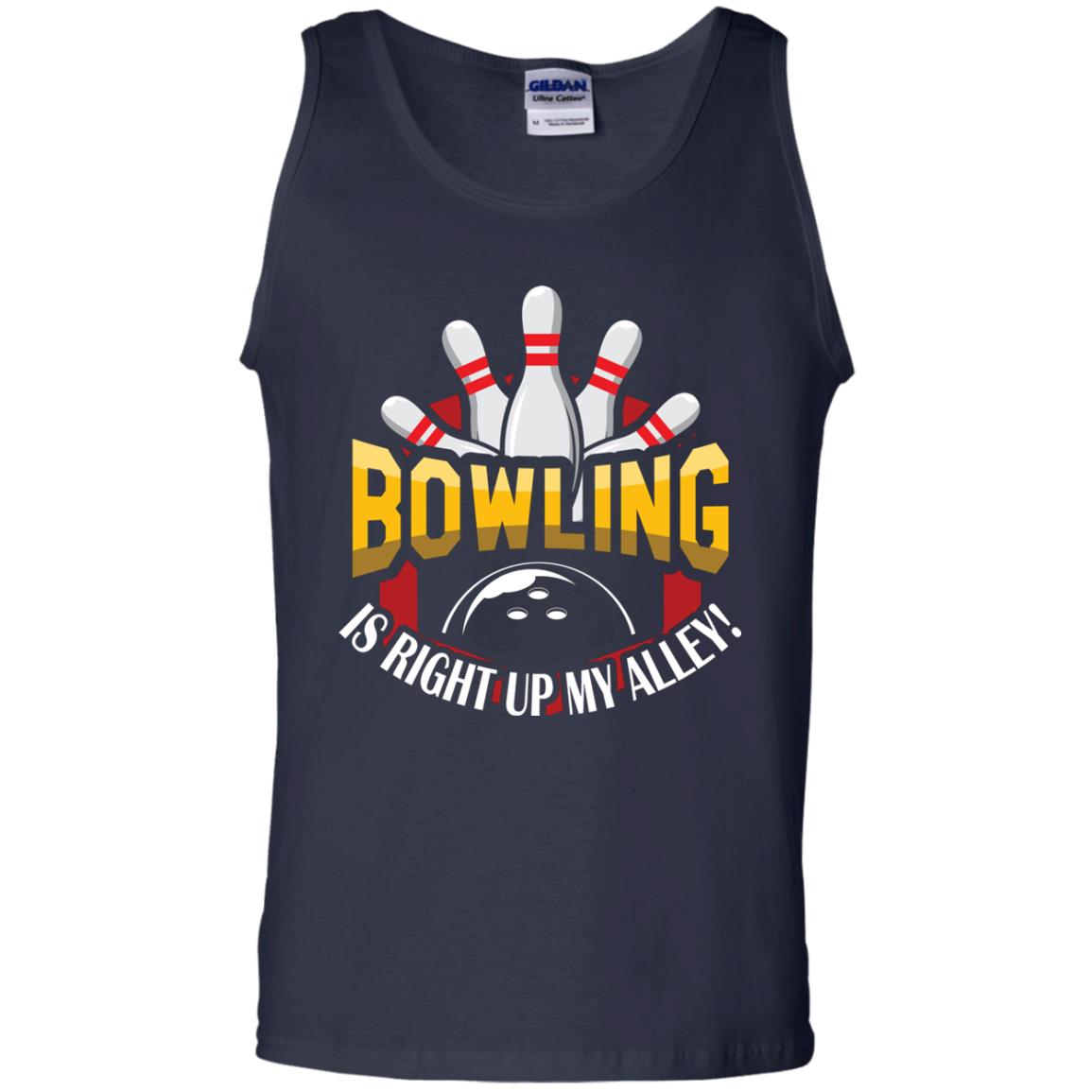 Bowler T-shirt Bowling Is Right Up My Alley Navy