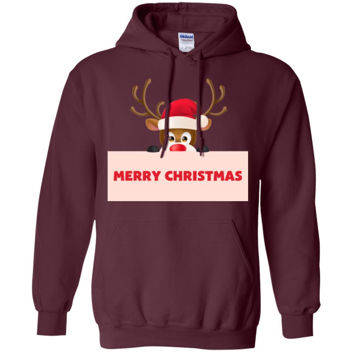 Christmas T-shirt Reindeer Merry Christmas T-shirt Maroon