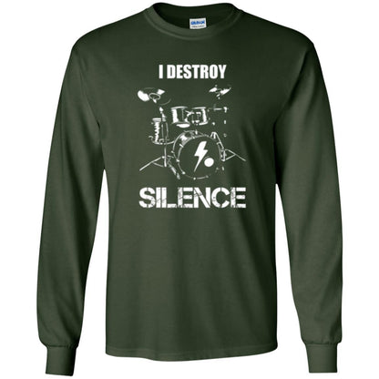 Drummer T-shirt I Destroy Silence Forest Green
