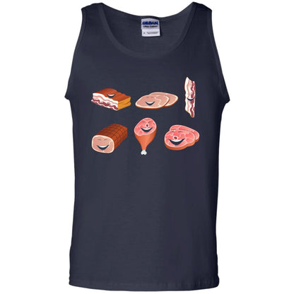 Funny Bbq T-shirt Meat Family Navy