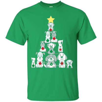 Dogs Lovers T-shirt Christmas Tree By Dogs Irish Green