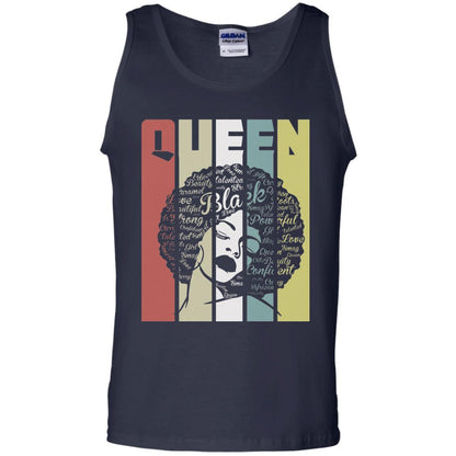 Vintage Retro Strong Black Woman With Natural Hair Afro T-Shirt Navy