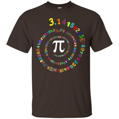 Pi Spiral Novelty Pi Day T-shirt Dark Chocolate