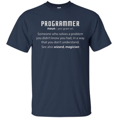 Someone Who Solves A Problem Programmer Definition T-shirt Navy