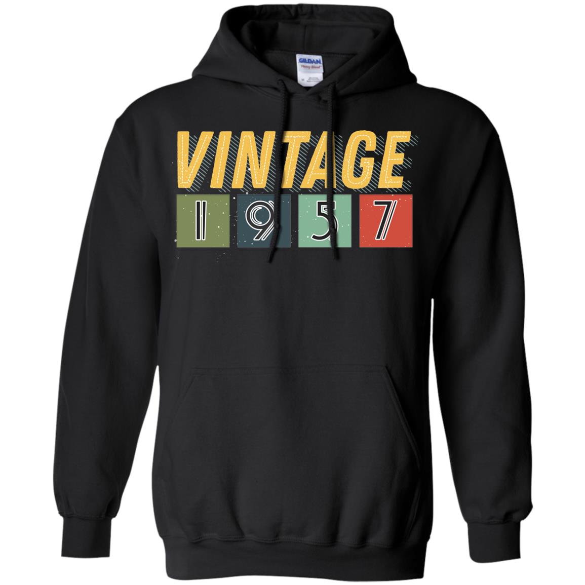 Vintage 1957 61th Birthday Gift Shirt For Mens Or WomensG185 Gildan Pullover Hoodie 8 oz.