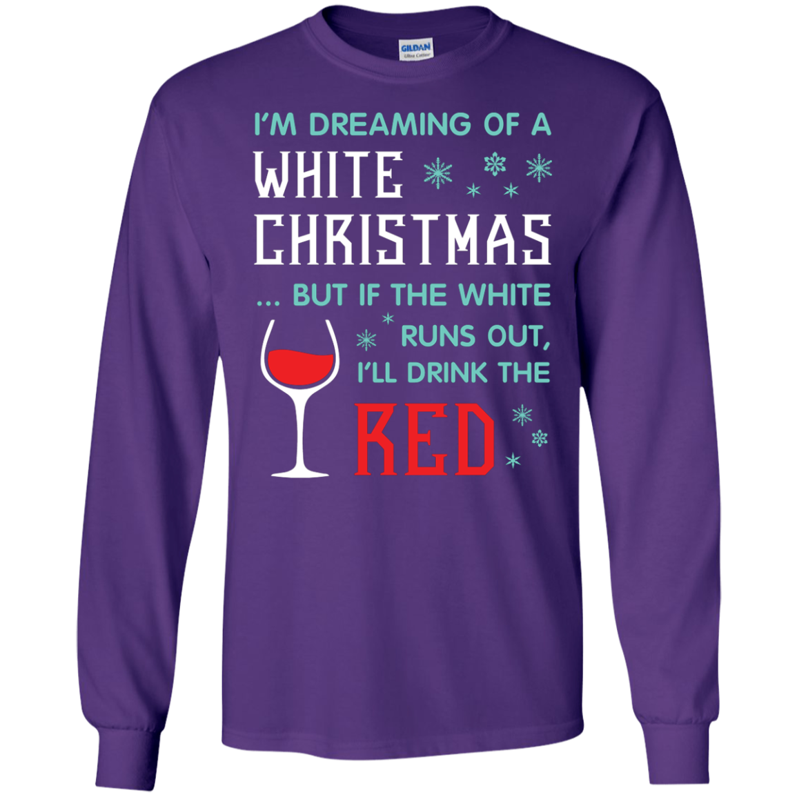 Christmas T-shirt I'm Dreaming Of A White Christmas Purple