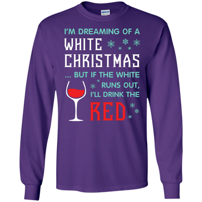 Christmas T-shirt I'm Dreaming Of A White Christmas Purple
