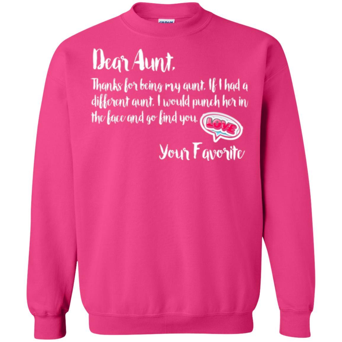 Family T-shirt Dear Aunt Thanks For Being My Aunt Heliconia