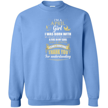 April Birthday Shirt Im A April Girl I Was Born With My Heart Carolina Blue