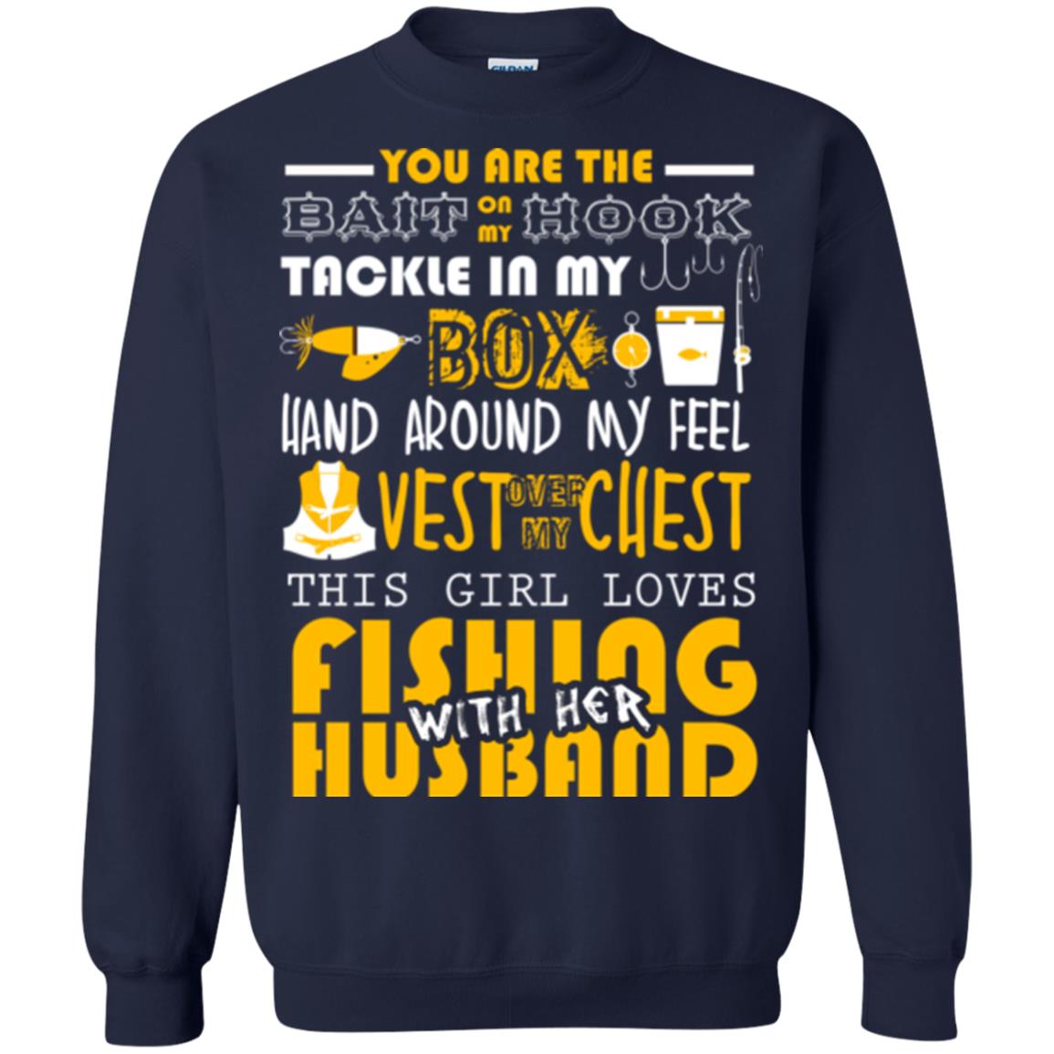 Fishing Lover T-shirt This Girl Loves Fishing With Her Husband Navy