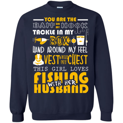 Fishing Lover T-shirt This Girl Loves Fishing With Her Husband Navy