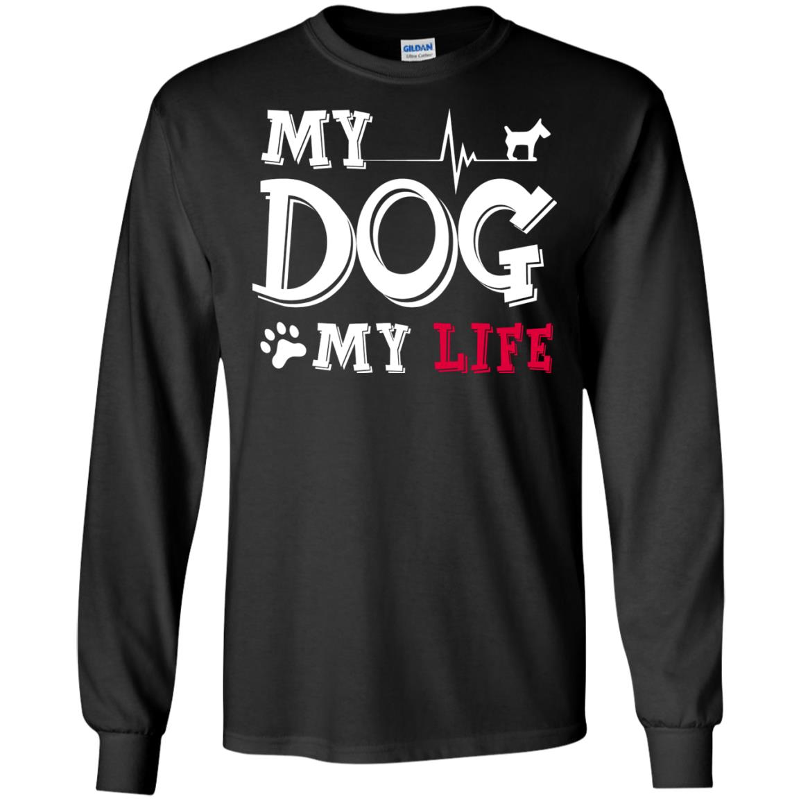 Dog Lovers T-shirt My Dog My Life Black