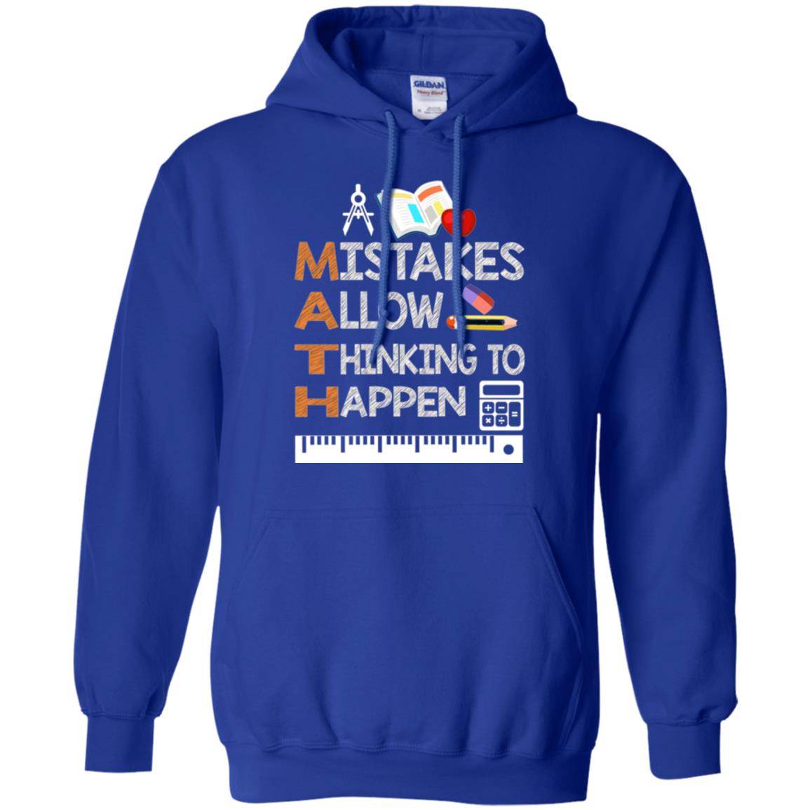 Math Lover T-shirt Mistakes Allow Thinking To Happen Royal