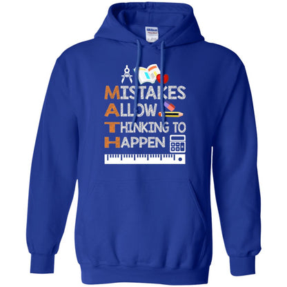 Math Lover T-shirt Mistakes Allow Thinking To Happen Royal