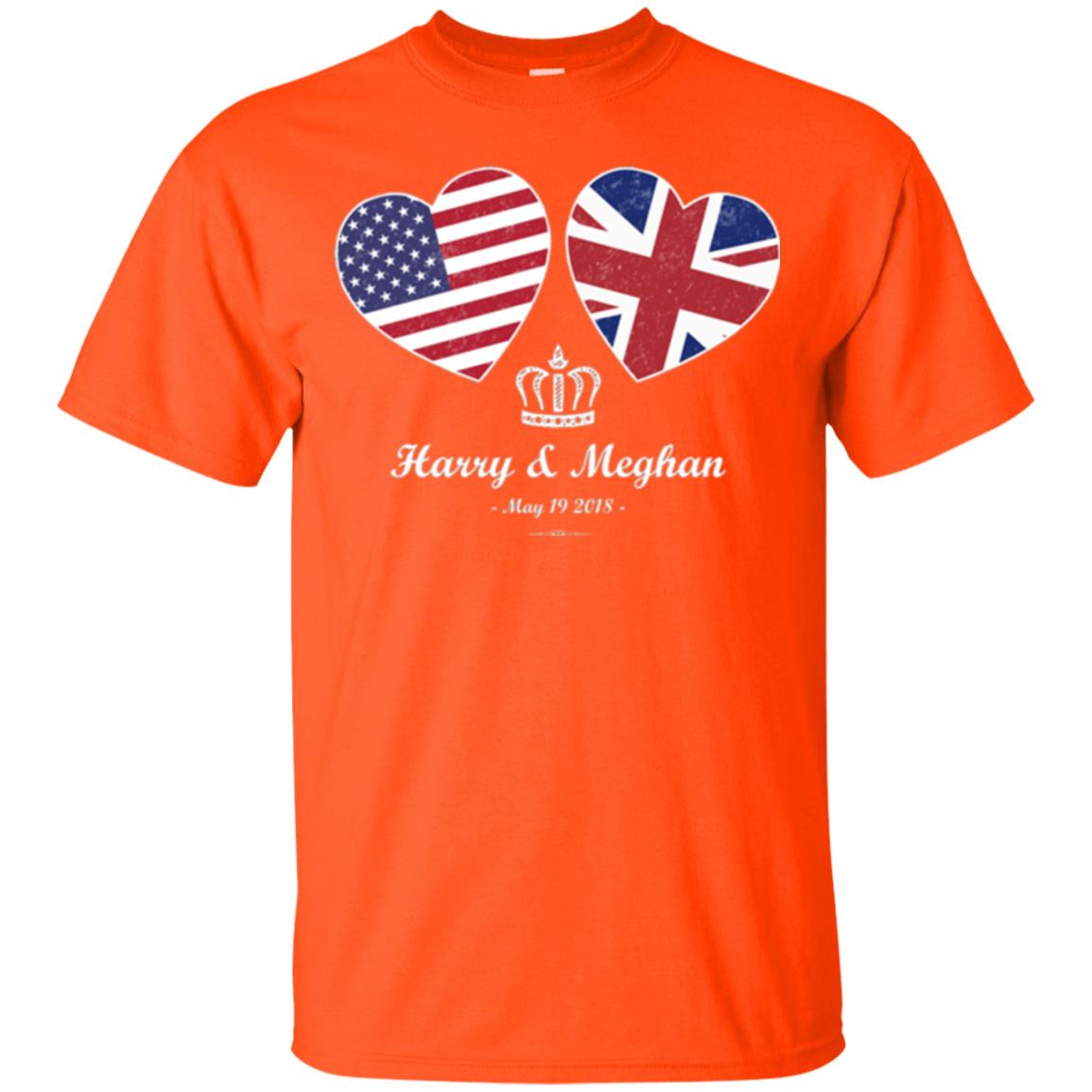 Harry And Meghan British American Royal Wedding Shirt Orange