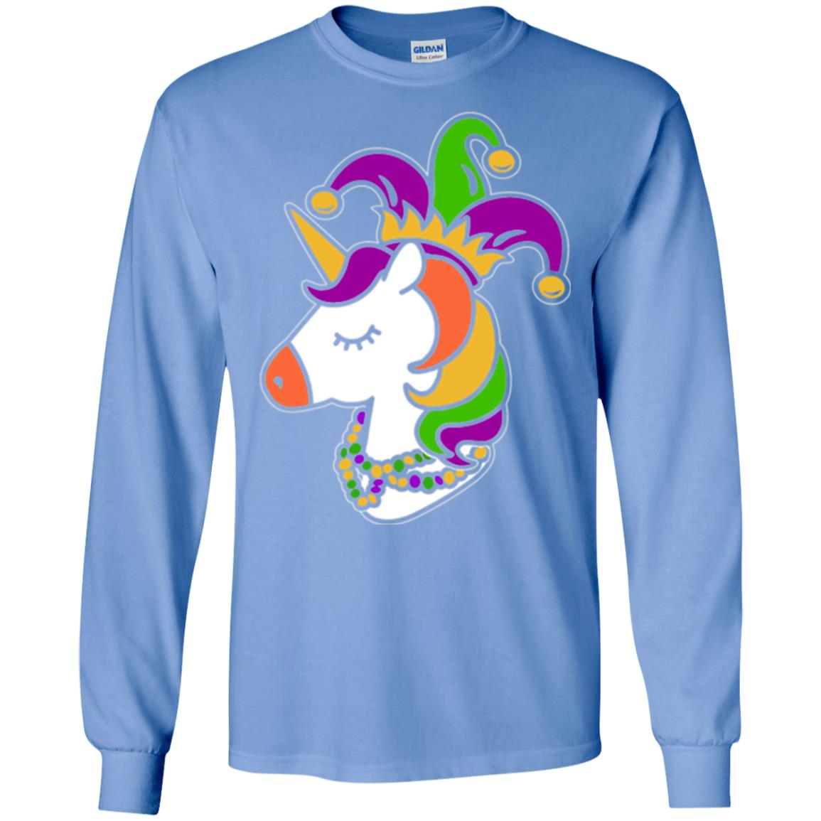Mardi Gras Unicorn T-shirt Carolina Blue
