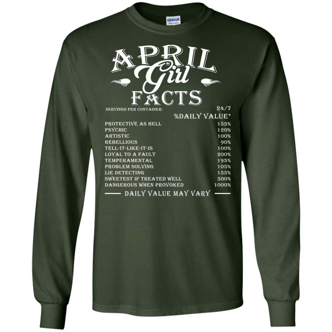 April Girl Facts T-shirt Forest Green
