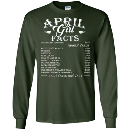 April Girl Facts T-shirt Forest Green