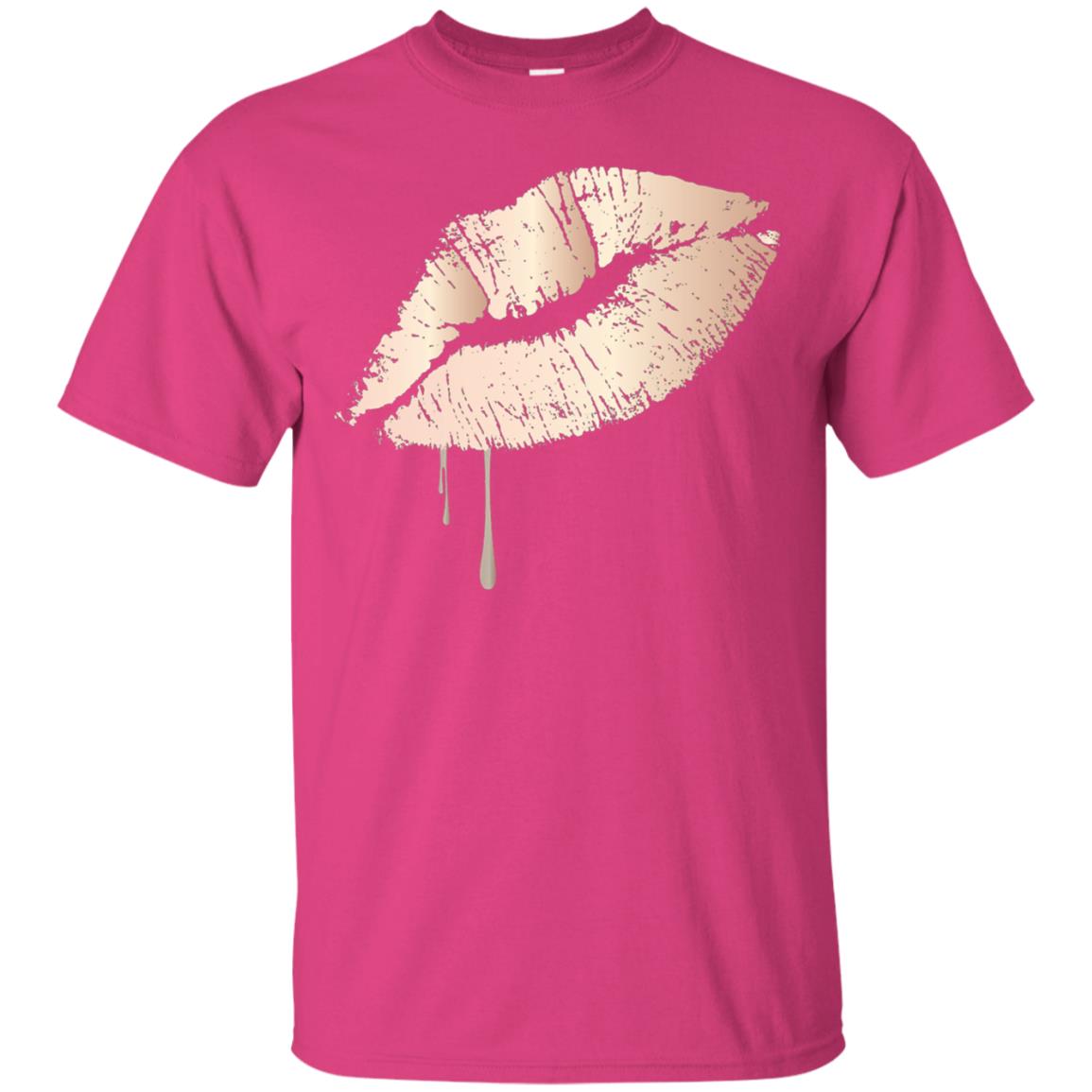 Rose Gold Dripping Lips T-shirt Heliconia