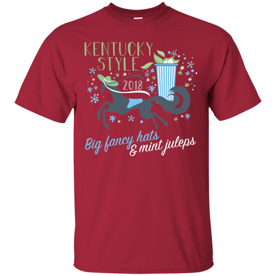Kentucky Style Horse Big Funny Hats And Mint Juleps 2018 Shirt Cardinal