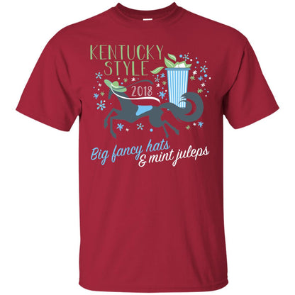 Kentucky Style Horse Big Funny Hats And Mint Juleps 2018 Shirt Cardinal