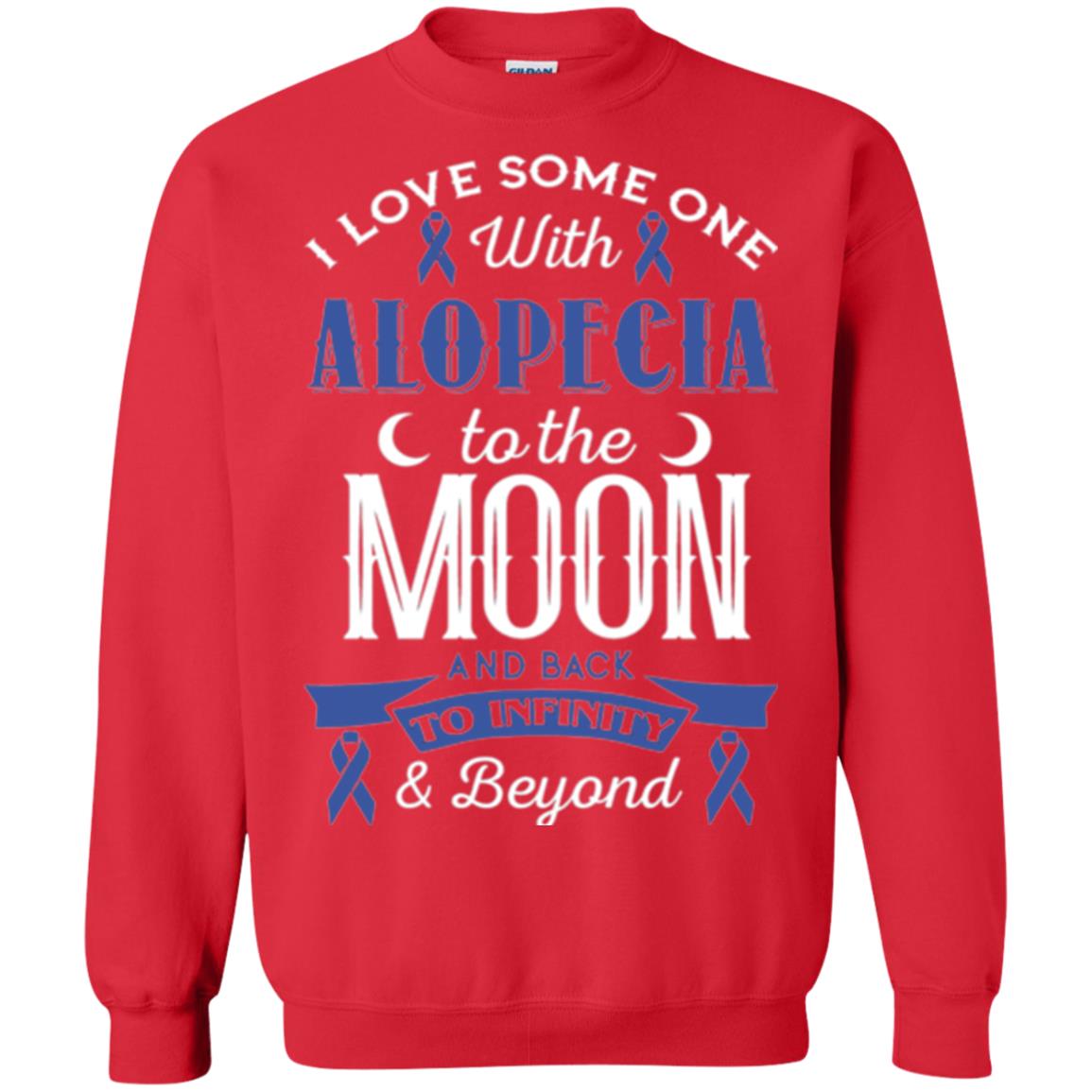 Alopecia Awareness T-shirt Love Someone With Alopecia To The Moon Red