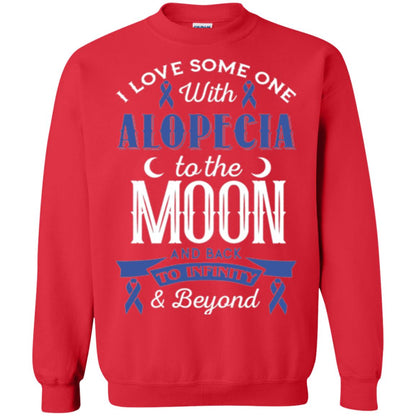 Alopecia Awareness T-shirt Love Someone With Alopecia To The Moon Red