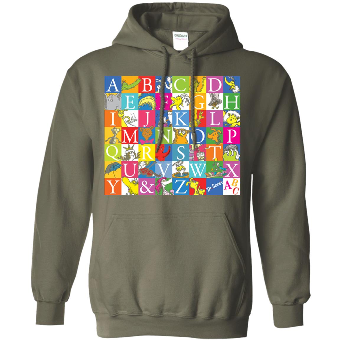Dr. Seuss A To Z Gift Shirt For Funny Man Military Green