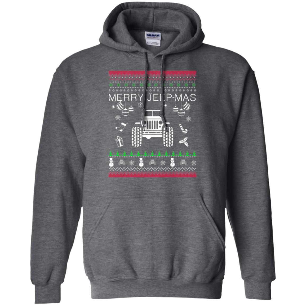 Christmas T-shirt Mery Jeep-mas Jeep Ugly Dark Heather