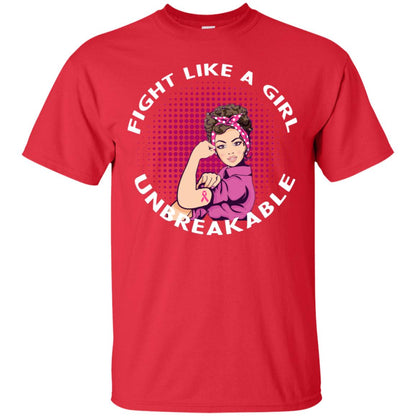 Fight Like A Girl Unbreakable Breast Awareness Shirt Red