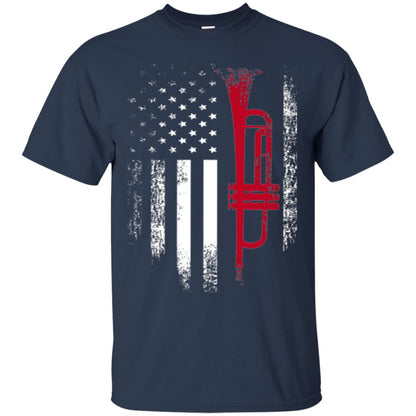 Trumpet Lovers T-shirt American Flag Navy