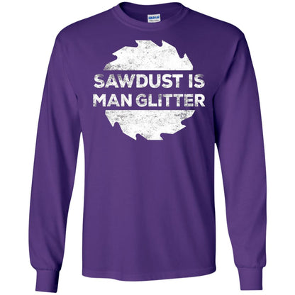 Woodworking T-shirt Sawdust Is Man Glitter Purple