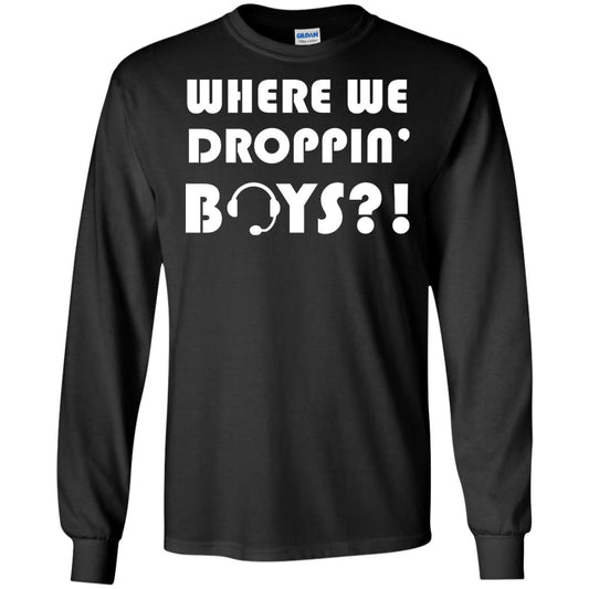Where We Dropping Boys Gamer Shirt Black