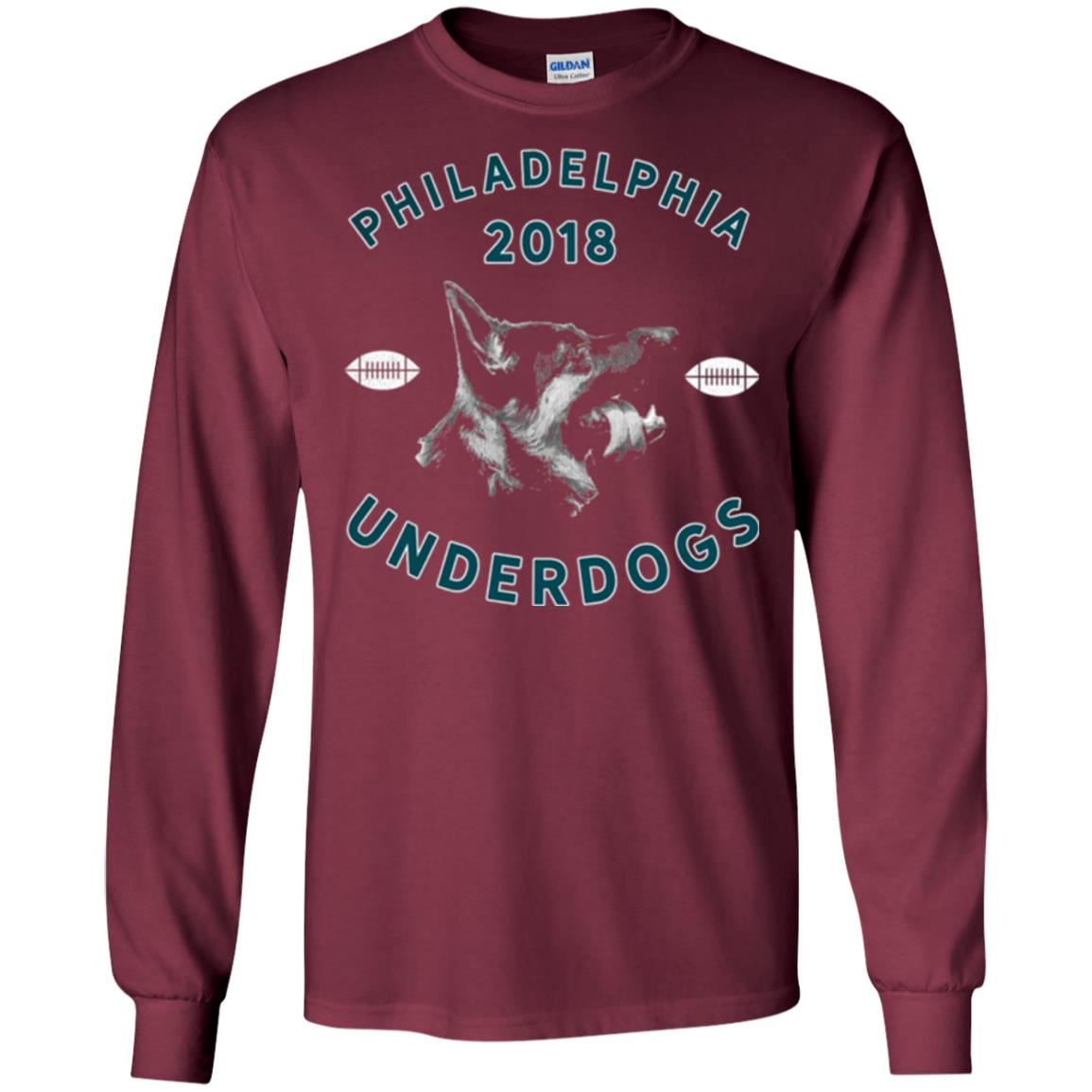 Dog Lover T-shirt Philly Philadelphia Underdogs Lii Game Day Maroon