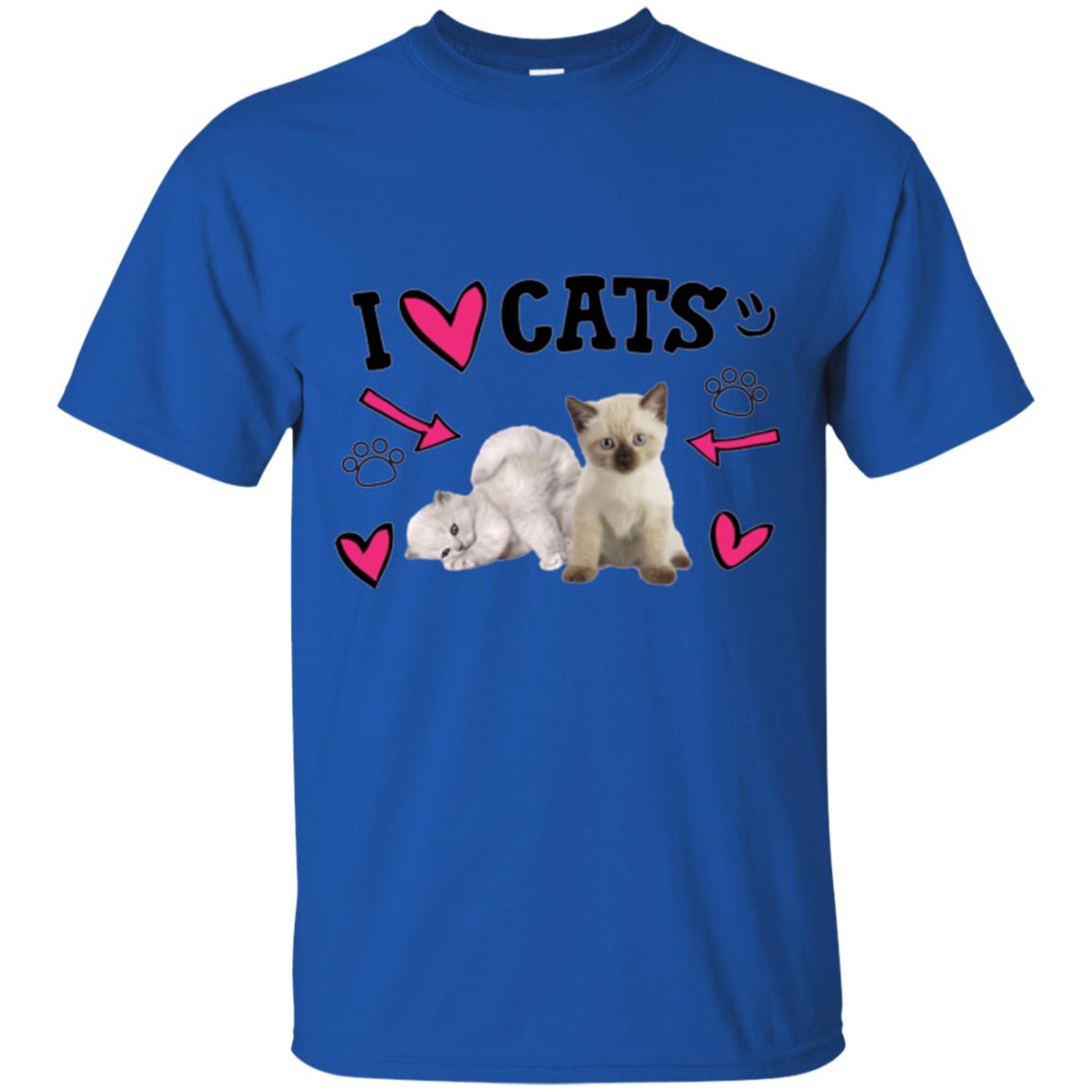 Cat Lover T-shirt I Love Cats Royal