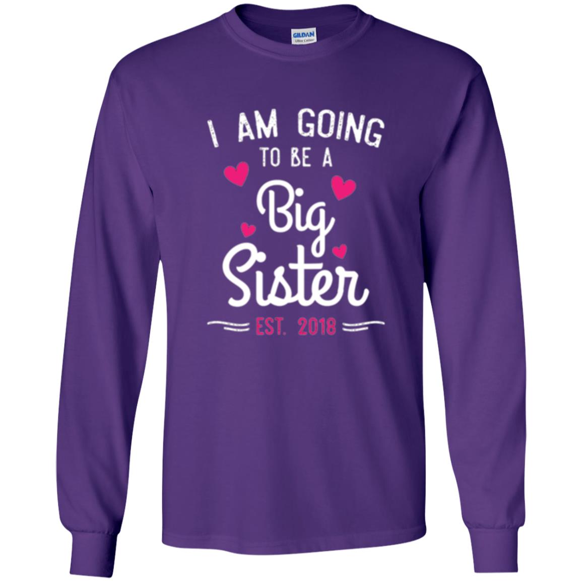 Family T-shirt I Am Going To Be A Big Sister Estimated 2018 Purple