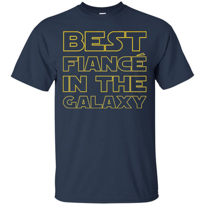 Engaged Married Wedding T-shirt Best Fiance In The Galaxy Navy